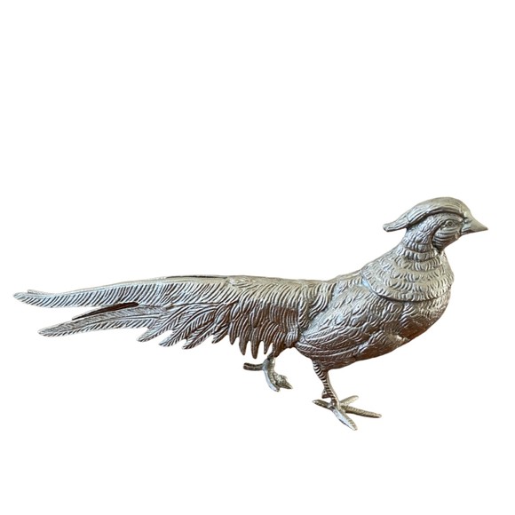 Vintage Silver Plated Pheasant Bird Figurine Menu Holder Italy - Picture 2 of 13